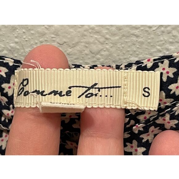 COMME TOI Floral White Navy Pockets Spaghetti Straps Midi Dress - Picture 2 of 5